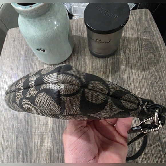 Coach Signature Large Covered Canvas Wristlet - Like New - Picture 5 of 7